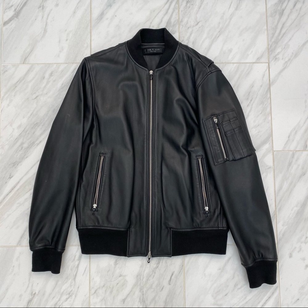 Rag and Bone leather bomber jacket